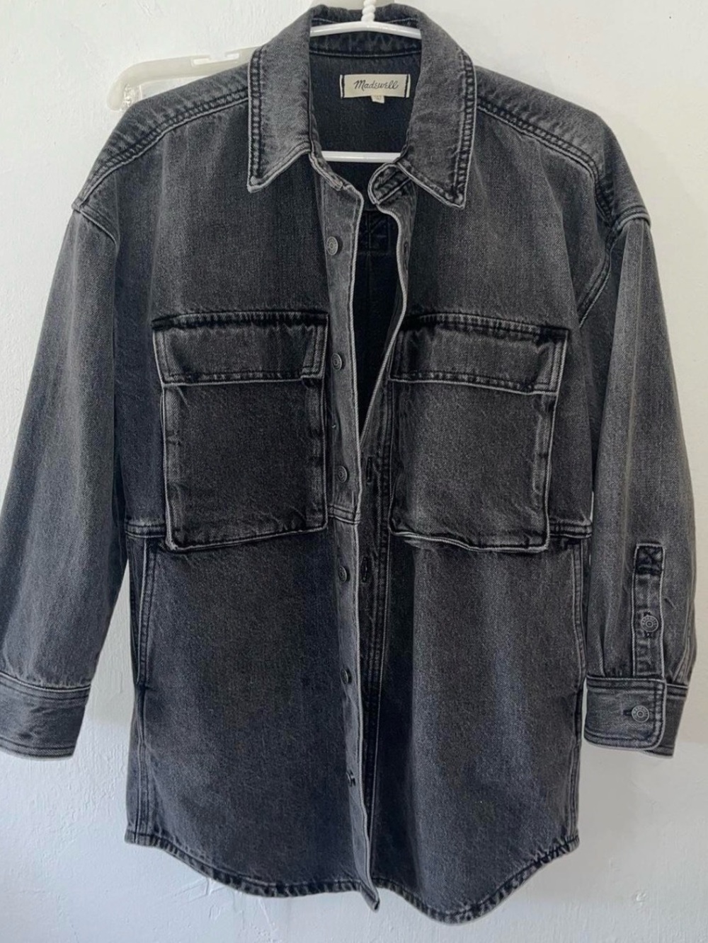 Madewell Washed Black Oversized Denim Jacket